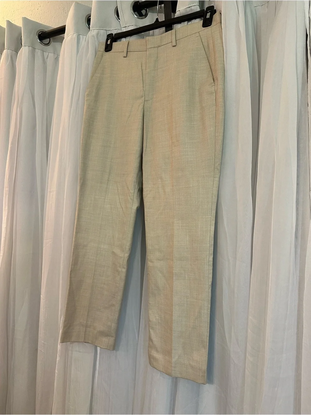 Express Men's Tailored Beige Dress Pants - Classic Slim Fit NWOT